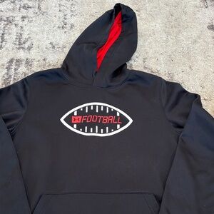 Under Armour Black and Red Football Hoodie